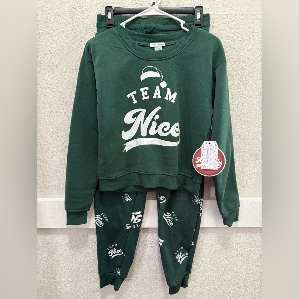 Better Together "Team Nice" Christmas Lounge Set NWT Small